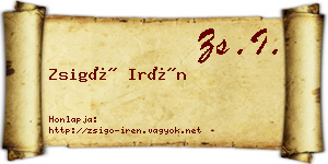 Zsigó Irén névjegykártya